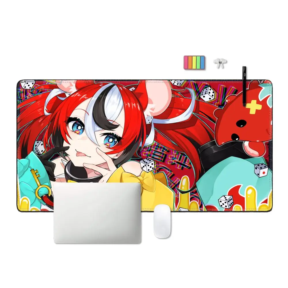 Hololive Hakos Baelz-Tapis de souris Kawaii Anime Girl, accessoires de jeu, clavier, sous-souris, bureau, ordinateur portable, armoire de jeu, tapis en polymères de bureau