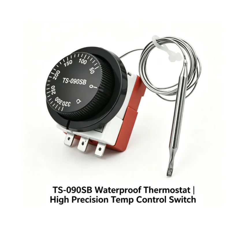 TS-090SB Waterproof Mechanical Thermostat, High Precision Capillary Temperature Controller for Kitchen Heating Equipment