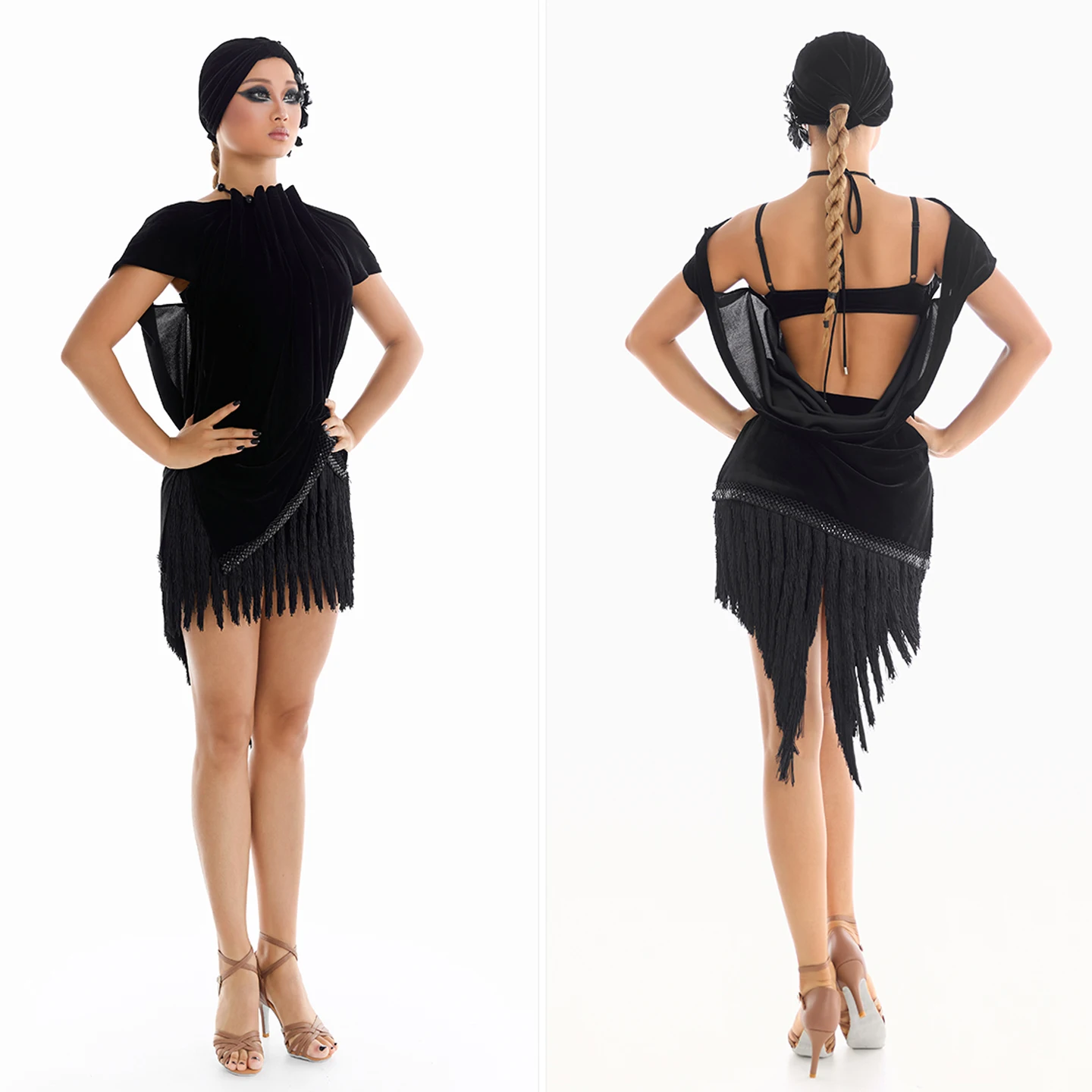 ラテンダンスルーズスモックバックレストップスLrregularタッセルスカート大人のパフォーマンス衣装チャチャルンバサンバラテンドレスDN22439