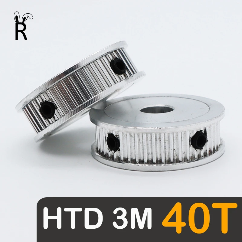 HTD 3M 40Teeth Pulley Synchronous Wheels 40T 3M Gears Bore 5/6/8-24/25/28mm Belt Width 6/10/15/20mm 40 Teeth HTD3M Timing Pulley