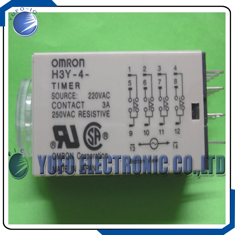 Free Shipping One Lot 1PC  H3Y-4 AC250V 3A 60sec 60s 220VAC Seconds Timer Relay