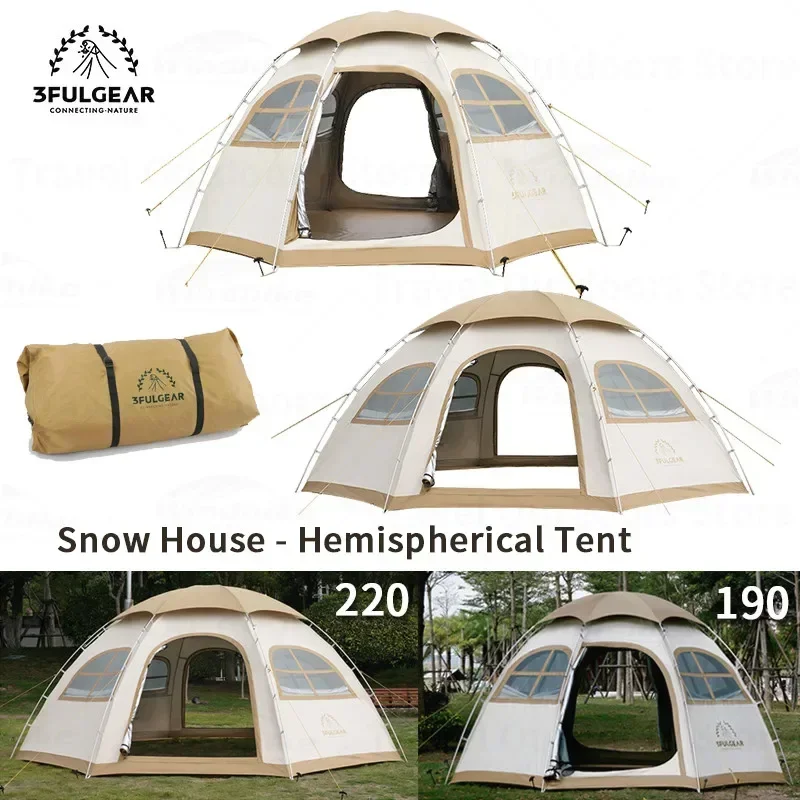 

3F UL GEAR Snow House Кемпинговая палатка на 5-8 человек Большая купольная палатка с алюминиевым стержнем 4-сезонная палатка с несколькими окнами Дышащая уличная палатка