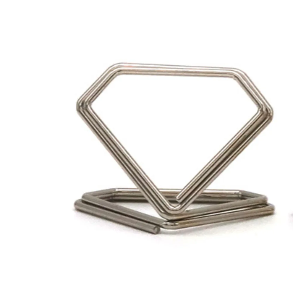 Diamond Triangle Place Card Holders Mini Gold Table Number Holders Metal Photo Reserved Message Memo Name Card Display Stand
