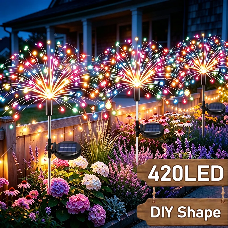 Solar Powered LED Garden Lawn Stake Light Waterproof Outdoor Landscape Path Lighting for Yard Patio Walkway Xmas Decoration
