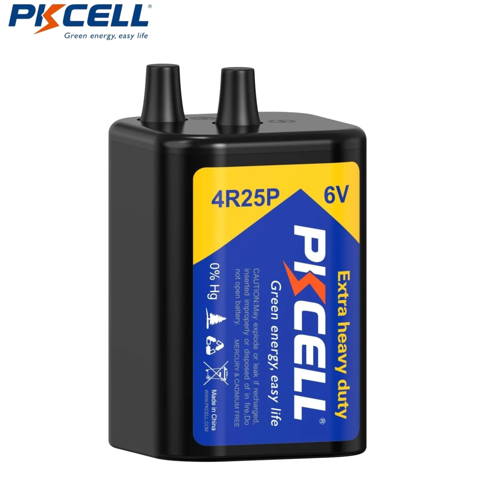 

PKCELL 4R25 Heavy Duty 6V Lantern Battery Non-Rechargeable Power 4R25 4R25P 6V Lantern Heavy Duty Battery