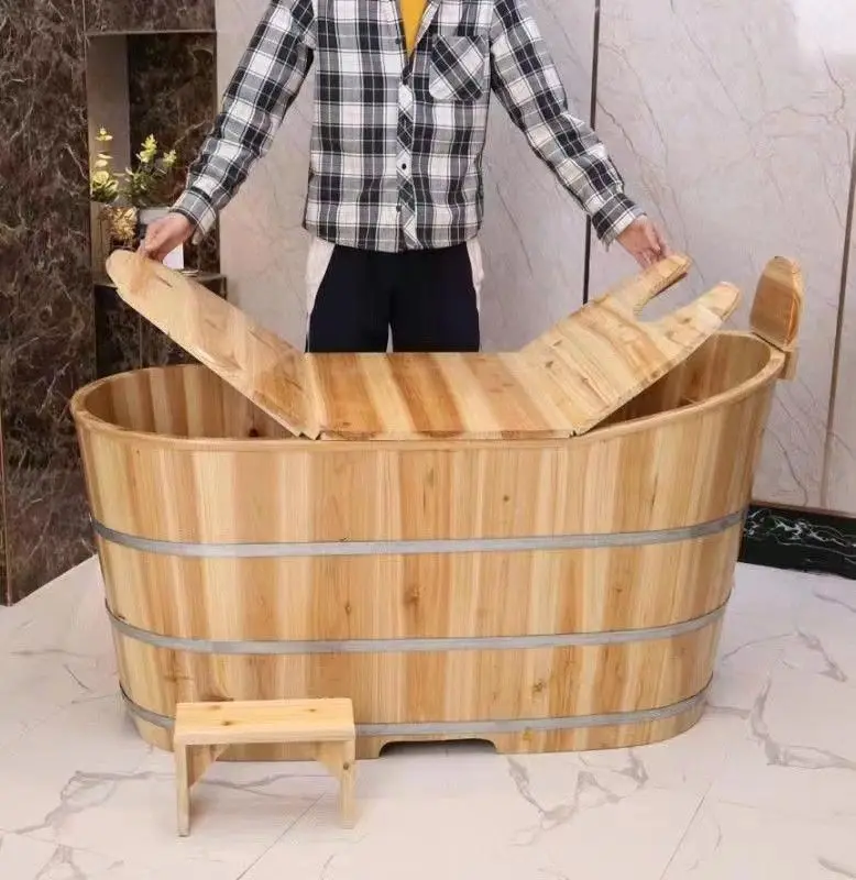 beauty salon bath wooden bucket bathtub adult whole body household bath basin sweat fumigation Yao bath real wood
