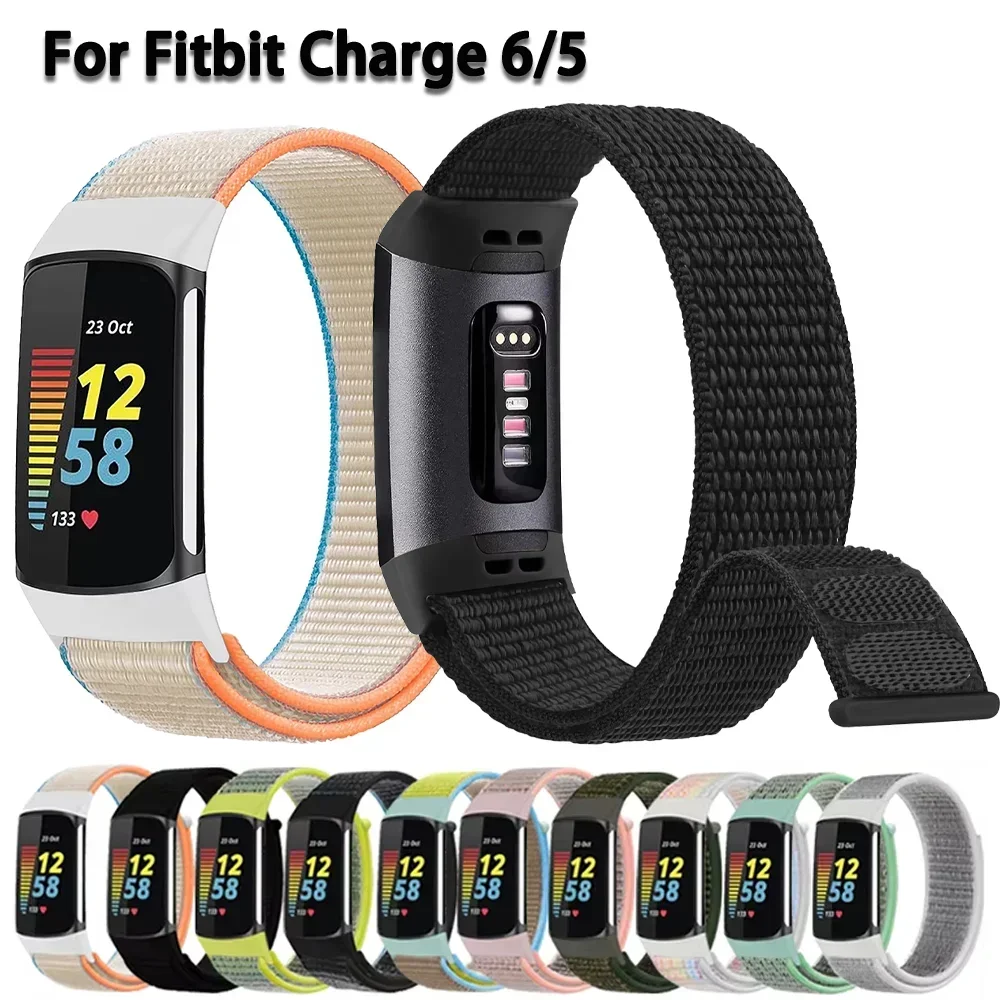 Nylon Braided Strap For Fitbit Charge 6/5 Smart Watch Sports Comfortable Bracelet Belt For Fitbit Charge 5/6 WristBand Accessory