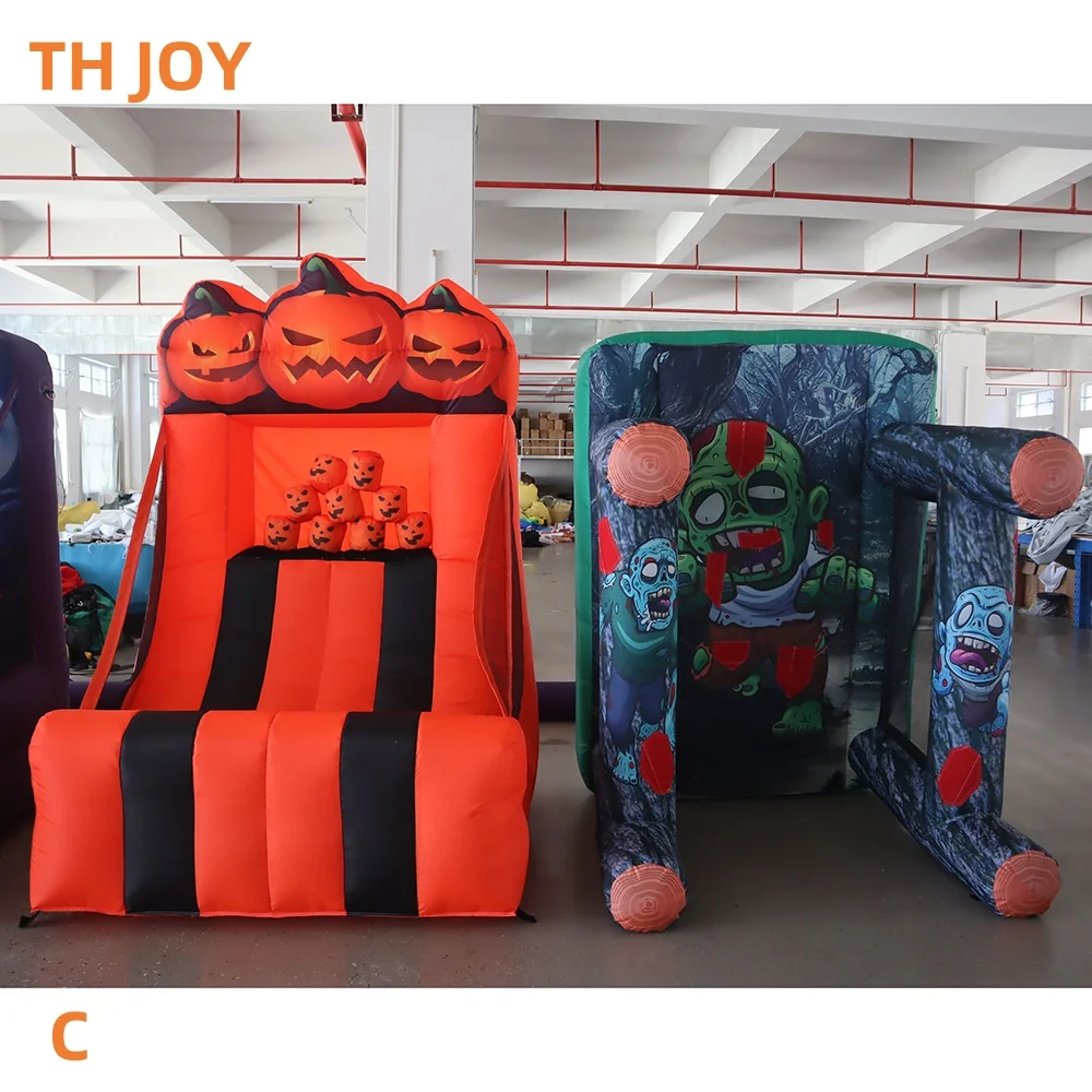 5 em 1 jogos de carnaval infláveis halloween anel inflável jogar cesta de basquete machado jogando jogo combos para aluguel de festa