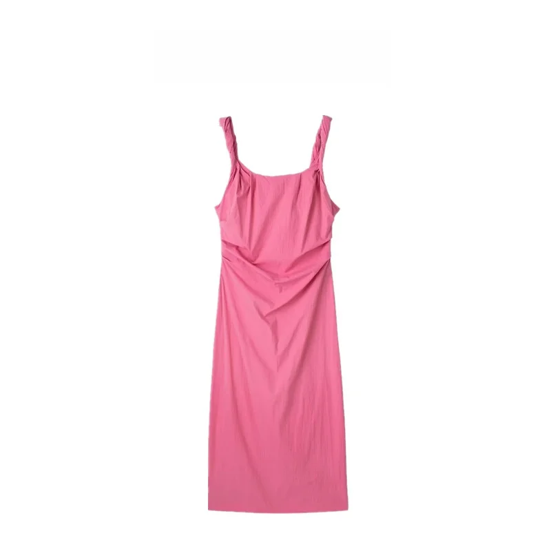 Vestido de tirantes sin mangas a la moda, vestido versátil adeazante para mujer, vestido largo de corte en A de cintura alt...
