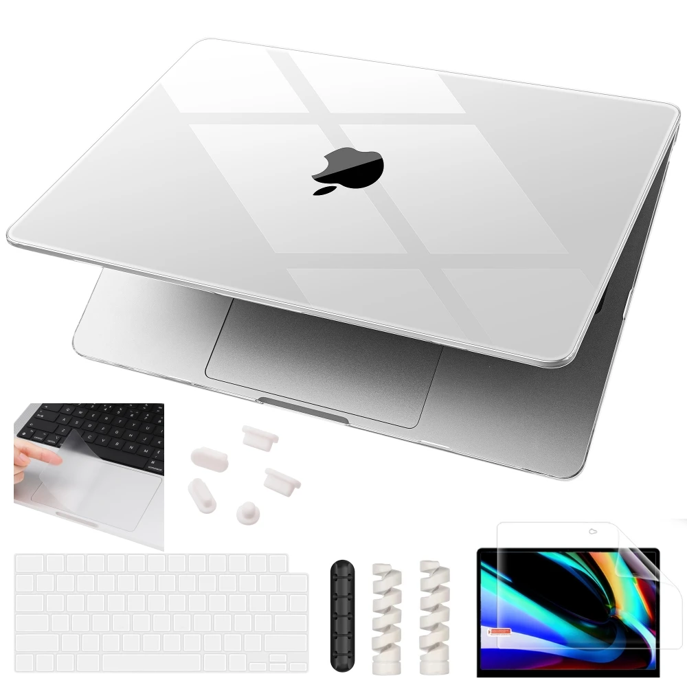 Crystal Clear Hard Shell Case for MacBook 2024 M4 Pro 14 16 M3 Air 13 15 case A3113 A3114 A2941 A2681 M2 M1 A2337 Pro 13 A2338