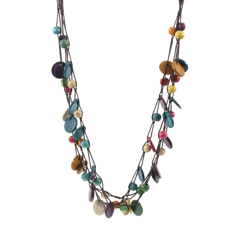 

Coconut Necklace for Women Shell Wood Bead Necklaces Bohemia Women's Choker Girls