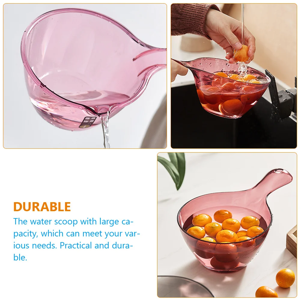 

Water Scoop For Kitchen Large Capacity Thickened Handle Plastic Reusable Ladle Household Water Spoon For Garden Bath Cooking