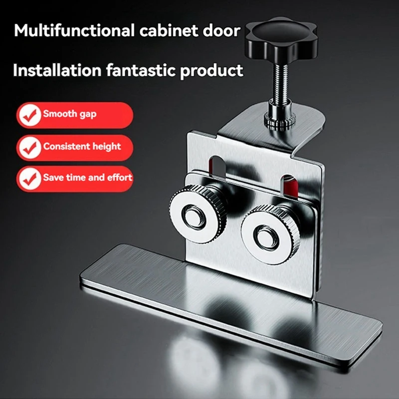 Gabarit de montage de porte d'armoire en acier inoxydable, pince de cadre d'armoires, support de montage de porte domestique, 2 pièces