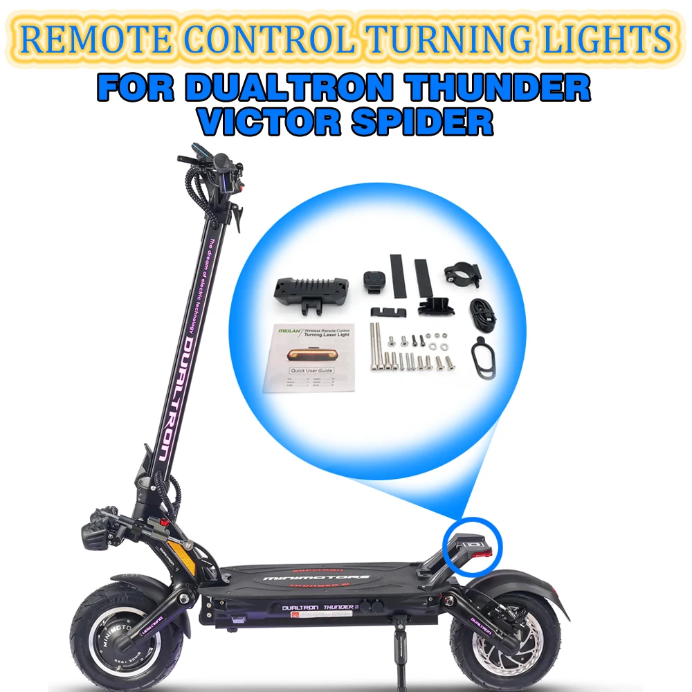 Brake Light Wireless Remote Control Turning Laser Light Adaptor Plate Set For Dualtron Victor Spider Thunder Eagle