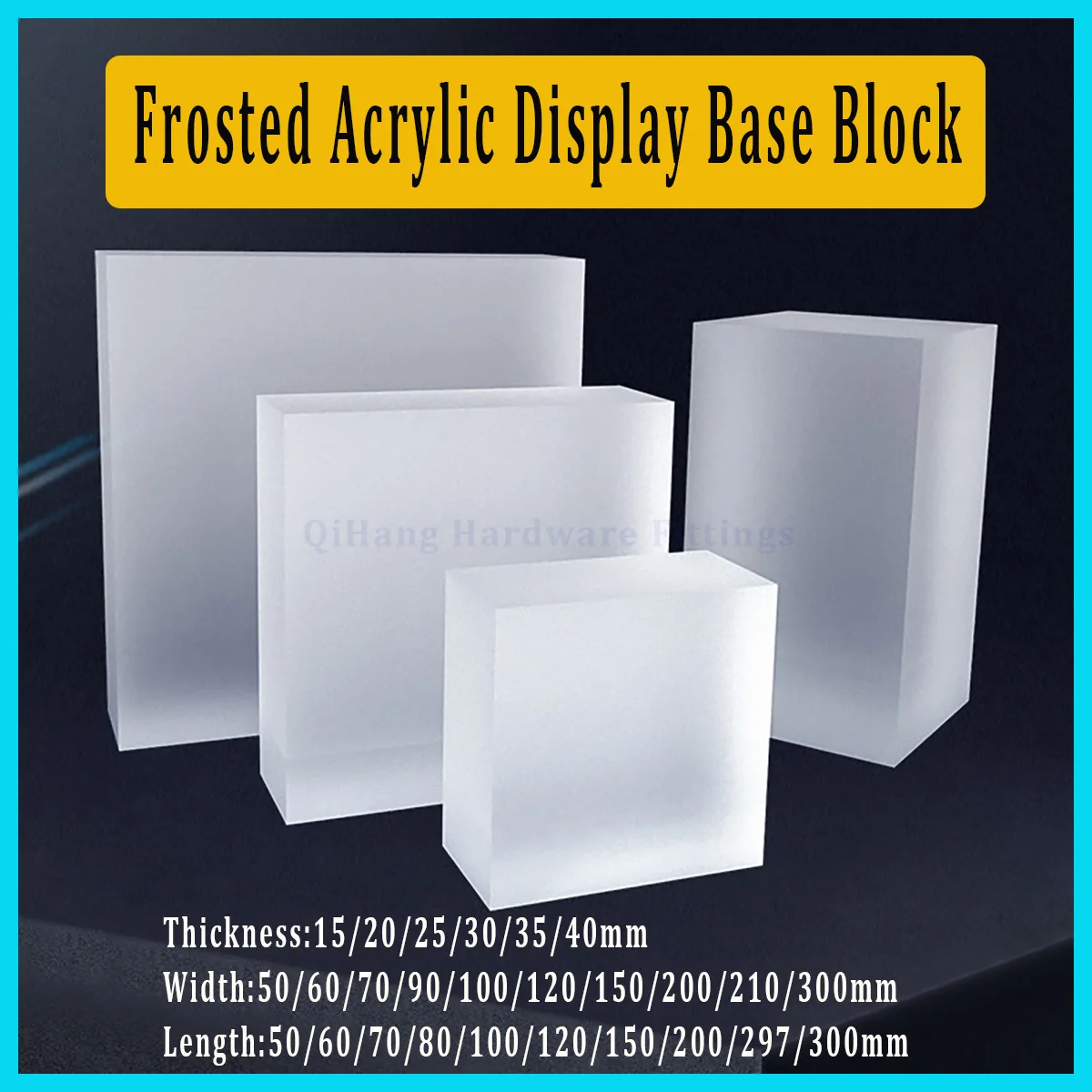 Frosted Acrylic Display Base Block, Desktop Decorative Ornament Stand, Acrylic Sheet for DIY Craft Home Decor