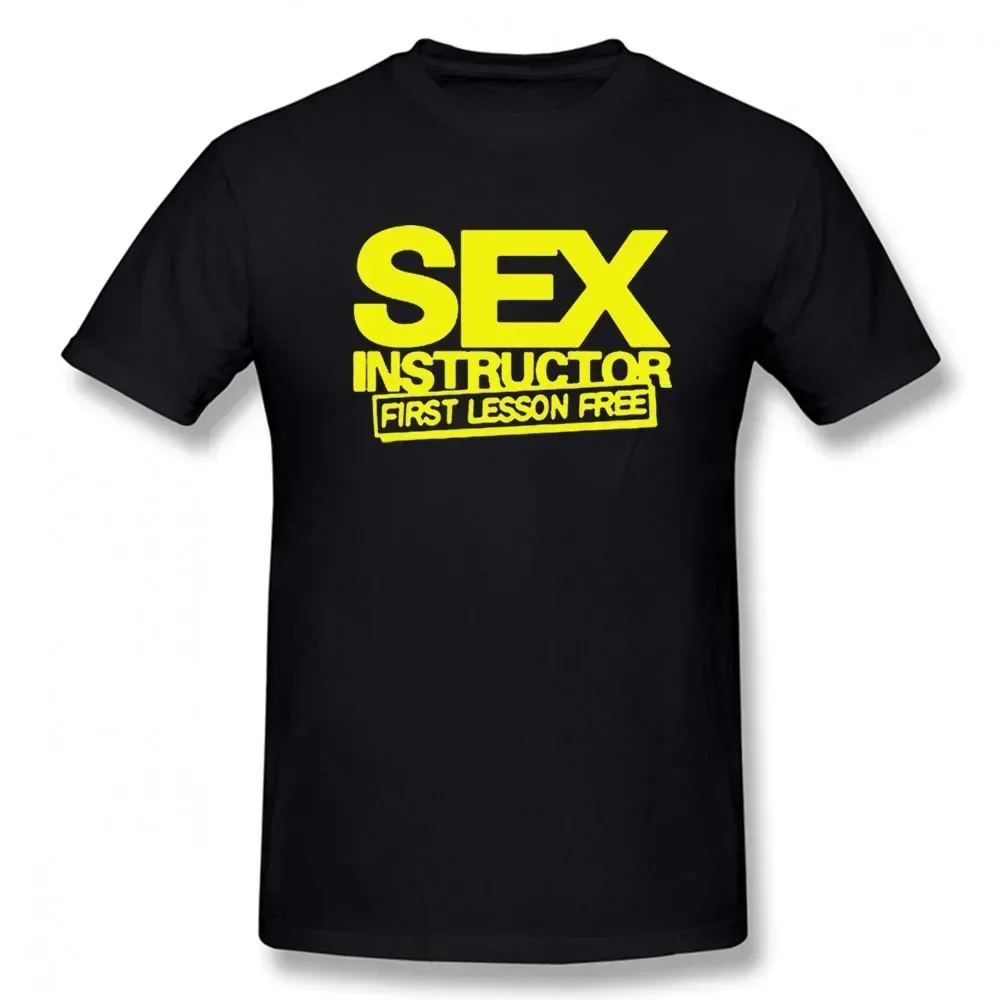 Novelty Short Sleeve O Neck Cotton Casual T-shirt Top Tee Sex Instructor Funny Creative Mens Men T Shirt  COTTON 2024 man