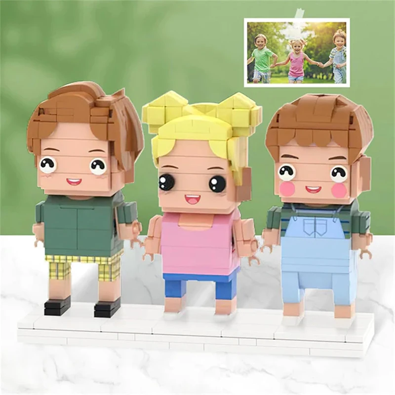 Custom Brick Figures Personalized Full Body 1&2 Person Cute Face Custom Building Blocks Personalized Customized Gifts