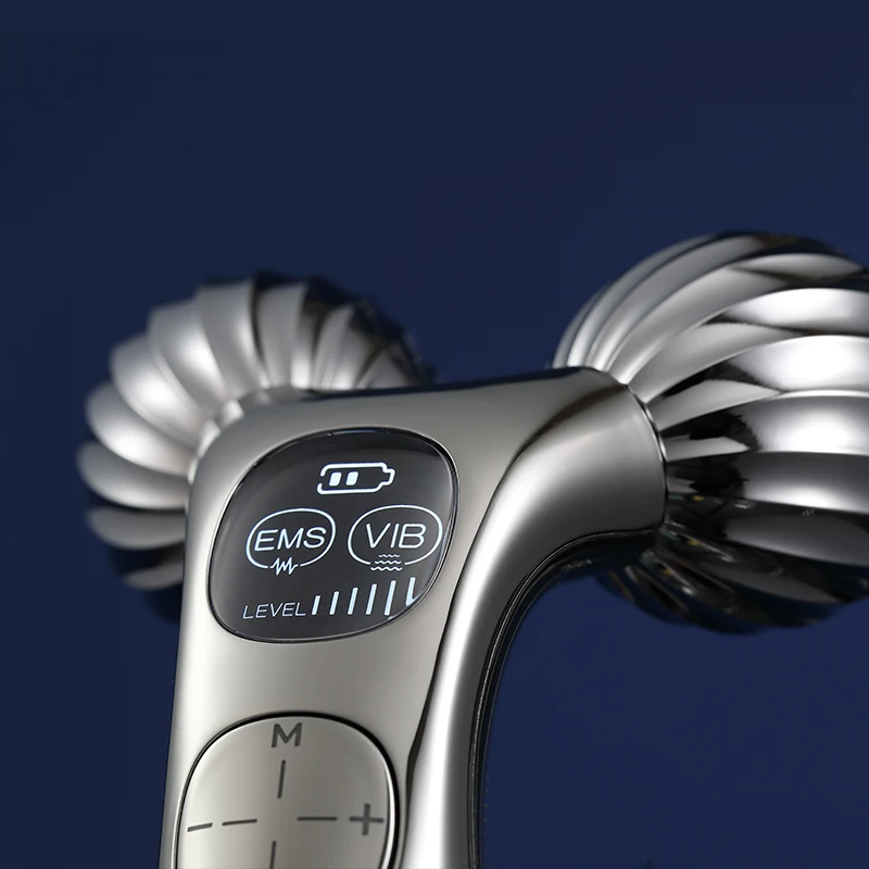 Hand Held Home Use Microcurrent Ems Beauty Tool Roller 3D Facial Roller Massager Face Lifting Skin Care Gadgets