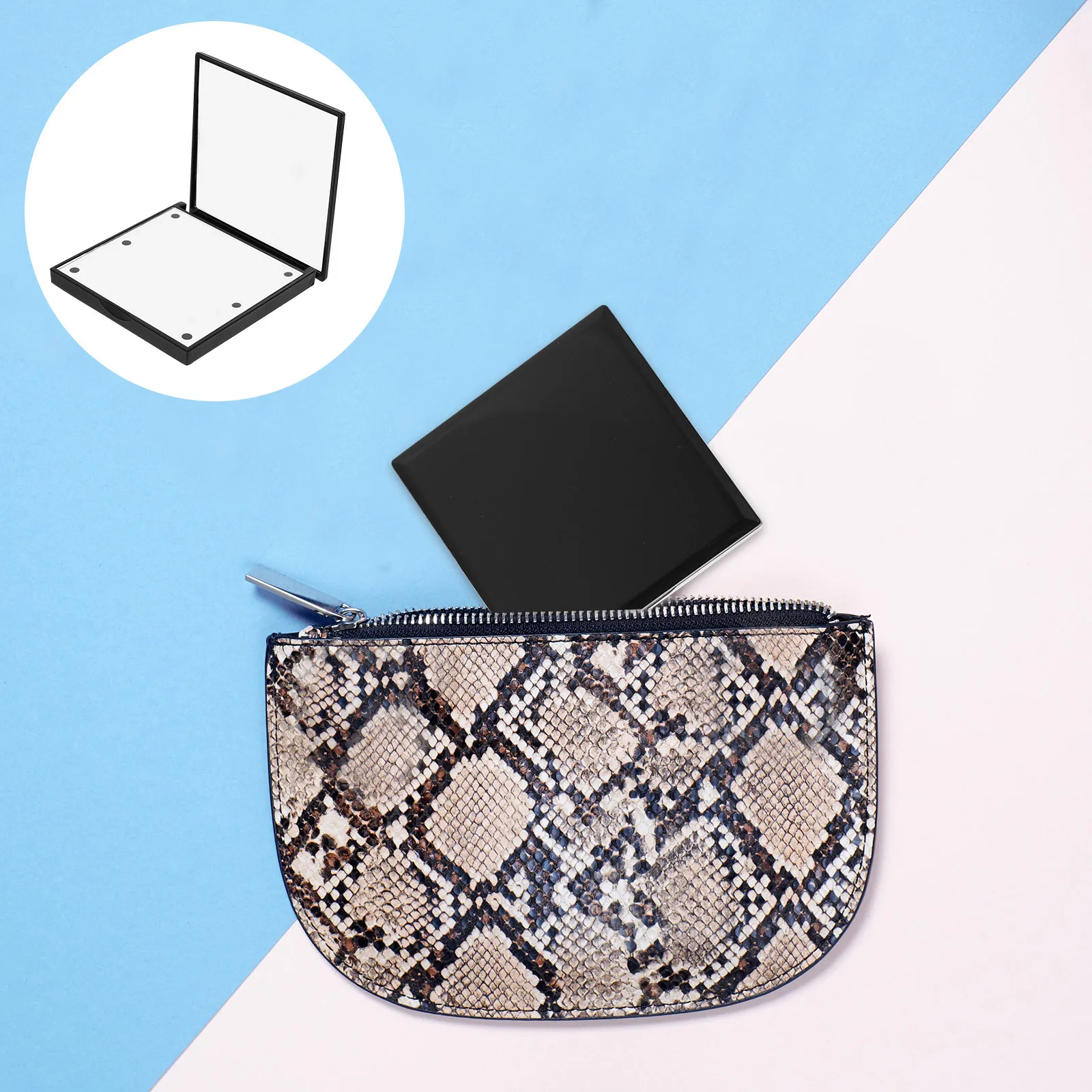 مرآة مكياج محمولة بإضاءة LED، مرآة محمولة باليد قابلة للطي، محاكاة ضوء النهار الطبيعي للنساء هدية