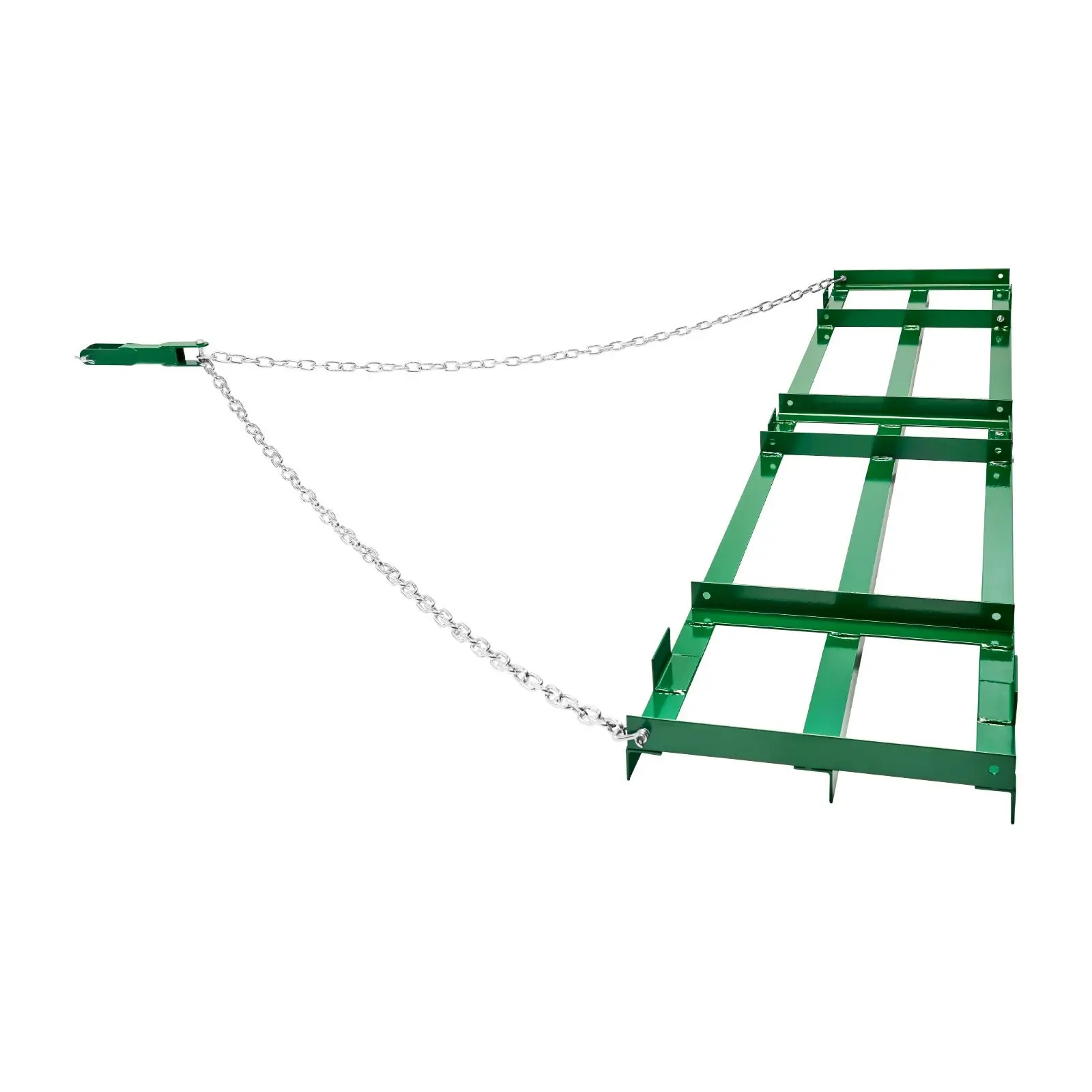 Drag Harrow, 8 ft Heavy Duty Tow Behind Drag Harrow with Adjustable Bars & 72 in Chain, Driveway Grader Landscape Rake for ATV,