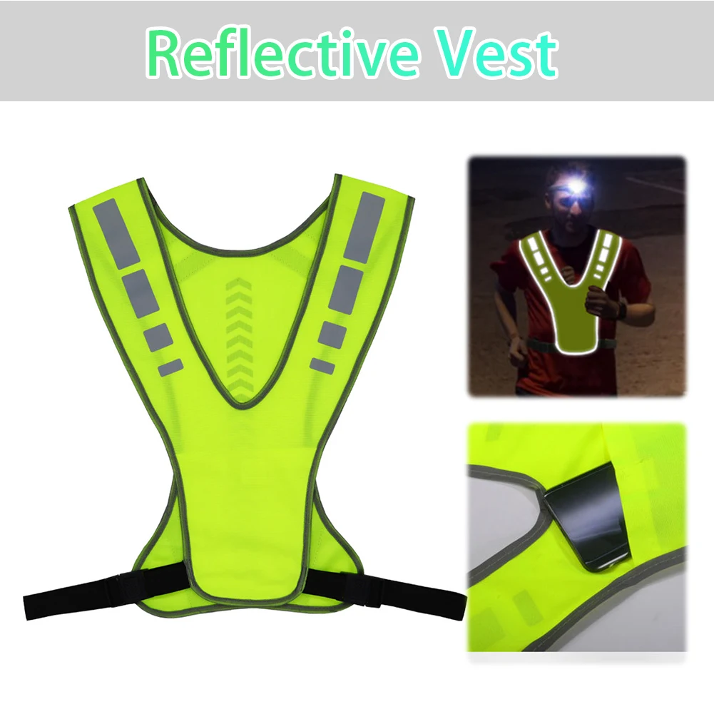 Motorcycle Safety Jacket Breathable Visible Reflective Vest Adjustable  Reflective Vest for Outdoor Night Riding