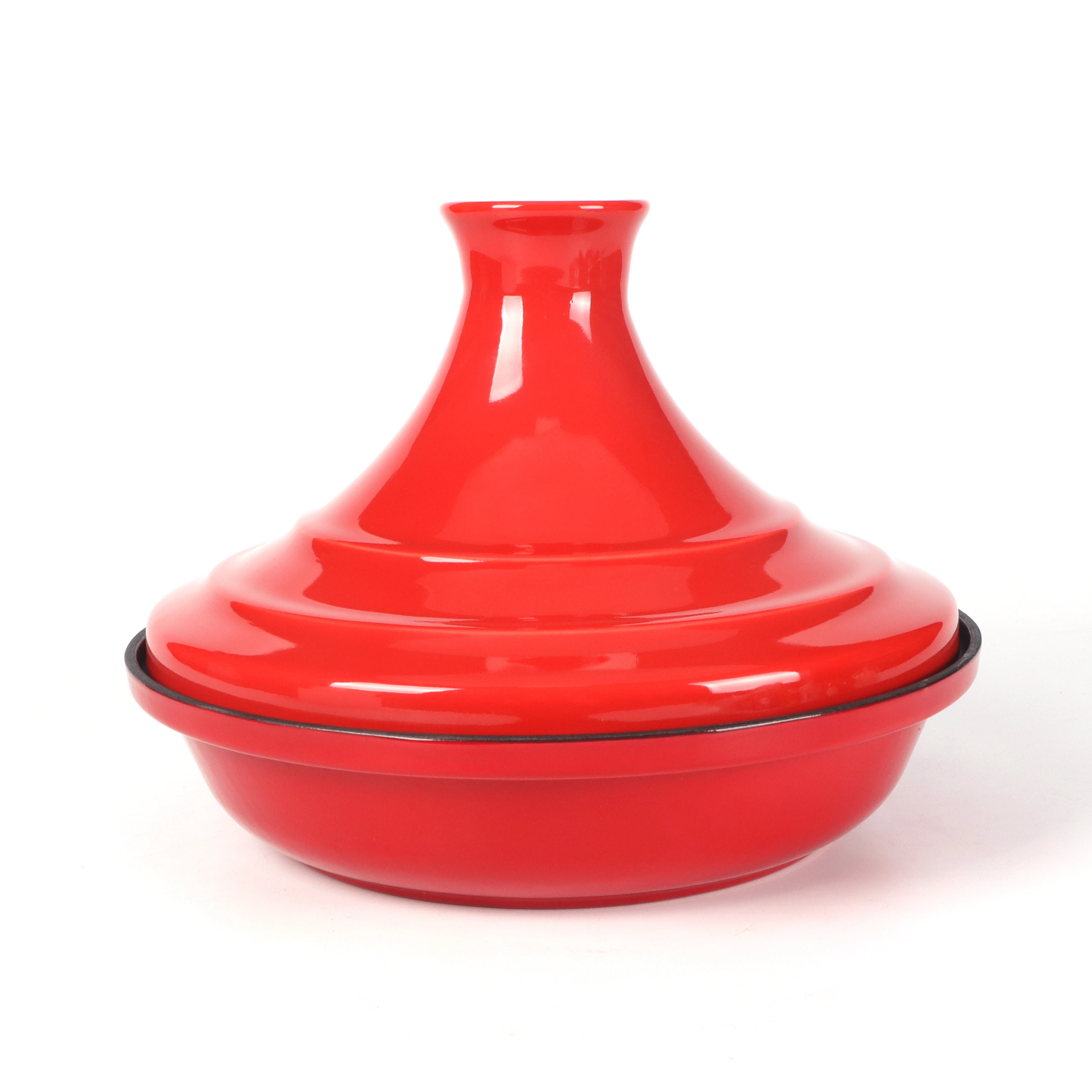 

Moroccan Cast Iron Cooking Pot Red Color Enameled Cast Iron One-pot Cooking Cast Iron Tagine Pot Moroccan Tajine with Lid