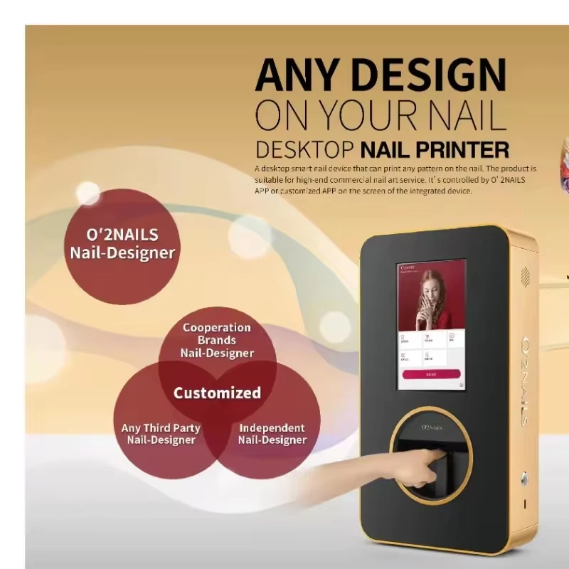Professional 3D intelligent electric desktop nail printer 10.1-inch touchscreen for quick 3D nail sticker creation.