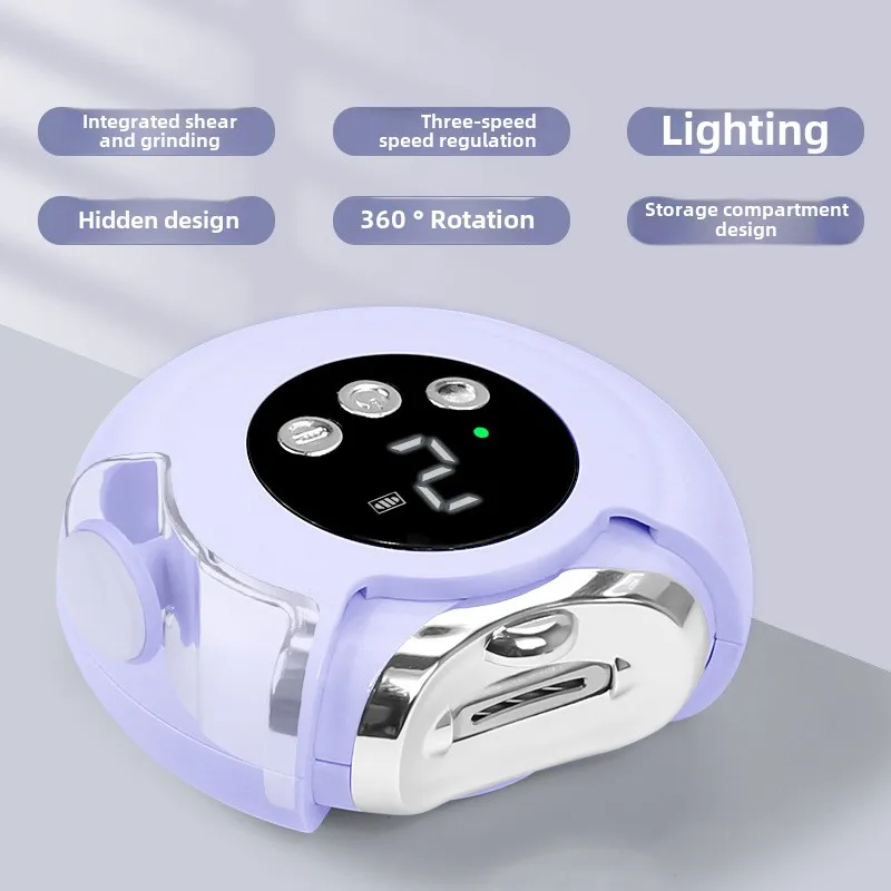 2 in 1 Grinding and Polishing Automatic Electric Nail Clipper Multifunctional Portable Nail Grinder Electric Manicure Tool