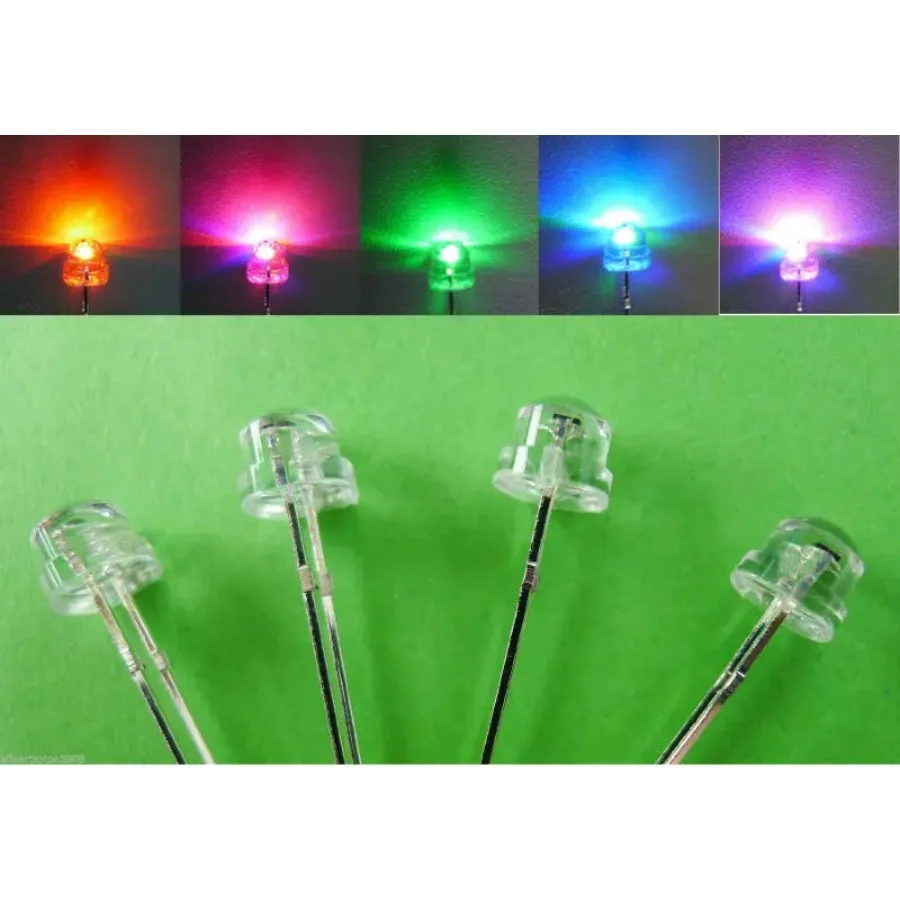 

1000PCS/lot Straw Hat Clear Lens 5MM Led Flash Light Multicolor Diode Automatic Flashing 0.07W 3.2-3.4V