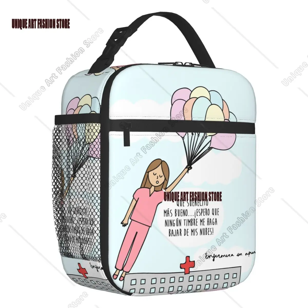 Enfermera En Apuros Doctor Nurse Medical Insulated Lunch Bag for Women Waterproof Cooler Thermal Lunch Tote Office Picnic Travel