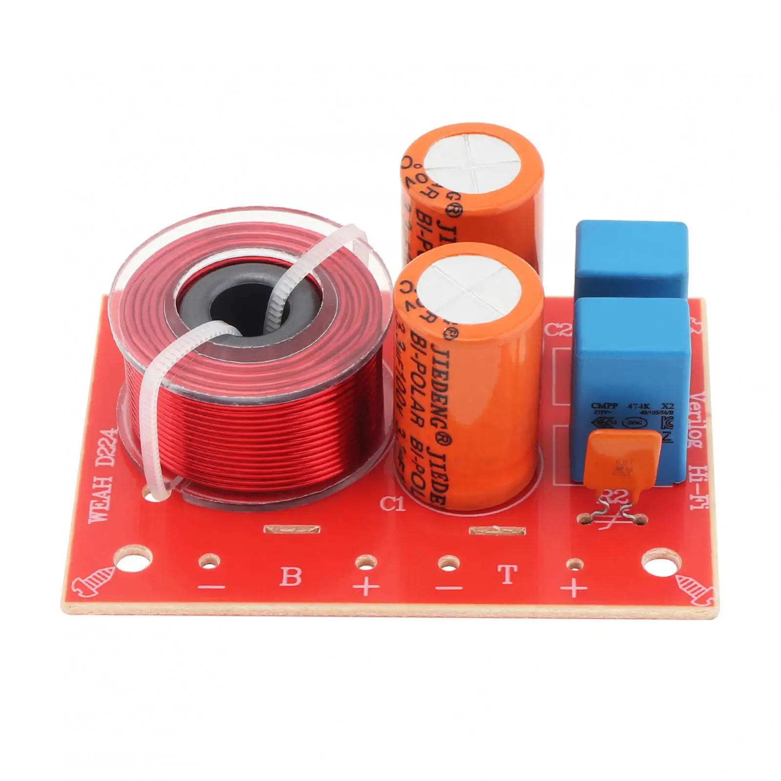 Altavoz divisor de frecuencia de Audio, condensador no polar de alta potencia, altavoz de 2 vías, 80W, 2 unidades, filtros cruzados para altavoces