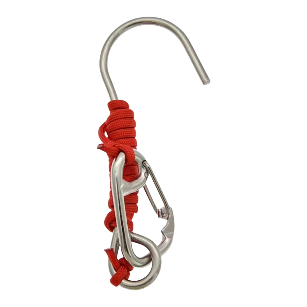 Scuba Diving For Reef Hook 120cm Lanyard with 316 Stainless Steel Construction and Fast Release Buckle for Safe Underwater Use