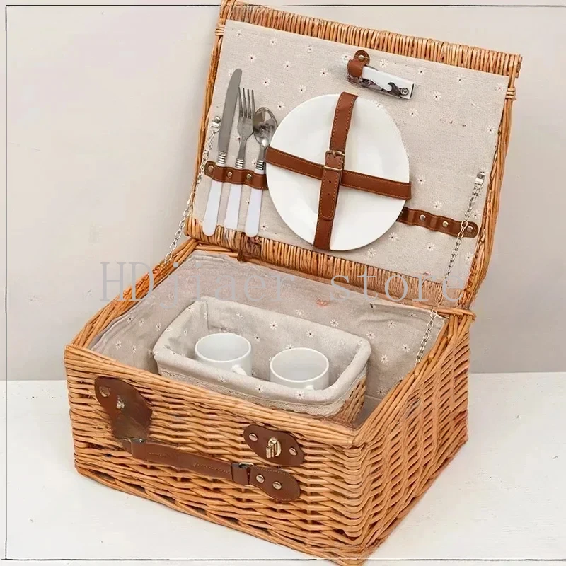 

Insulated Internet Celebrity Picnic Basket - Portable Folding Kit for Camping Storage