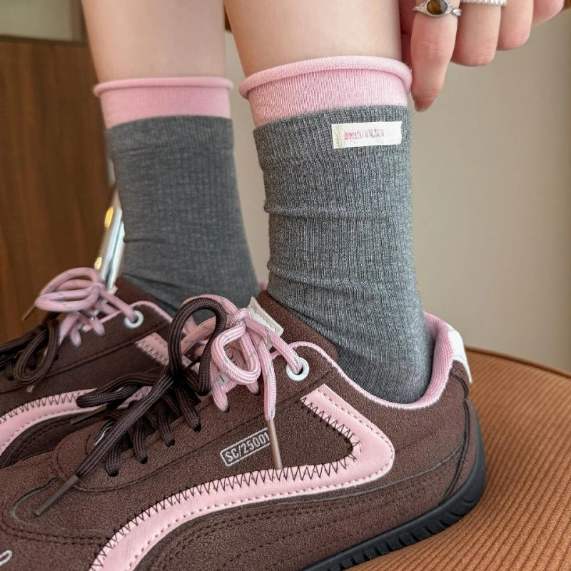 4 Pairs Women's Sweet Cotton Fall Winter Warm Socks for Women Fashion School Ankle Socks White Loose Socks High Quality Hosiery