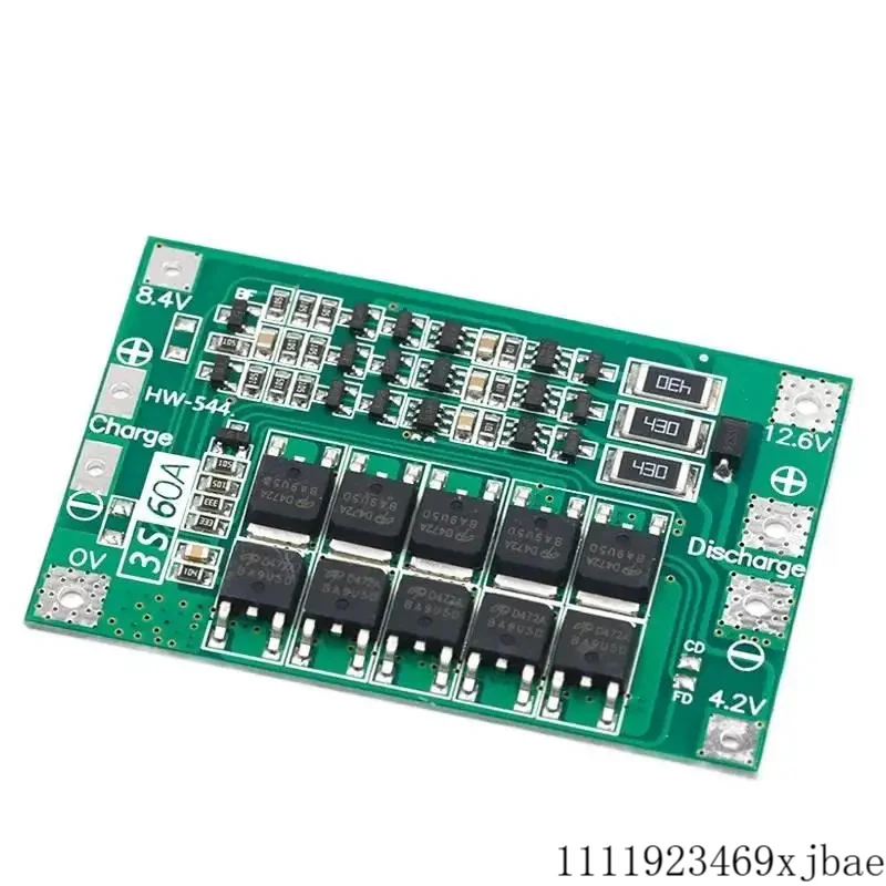 BMS 3S 60A 18650 Lithium Battery Charger Protection Board For Drill Motor With Balance