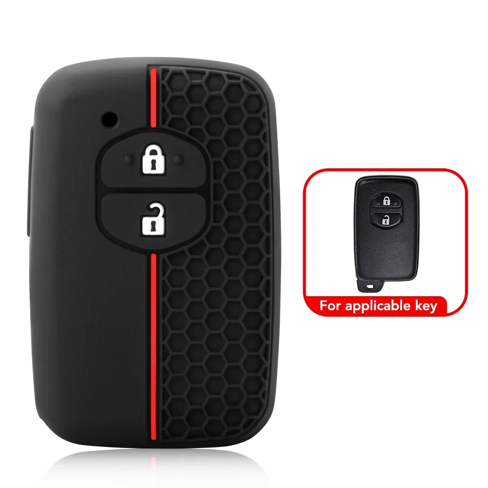 2 Buttons Remote Silicone Key Fob Case Cover Shell Holder For Toyota RAV4 Land Cruiser Camry Highlander Prado Prius