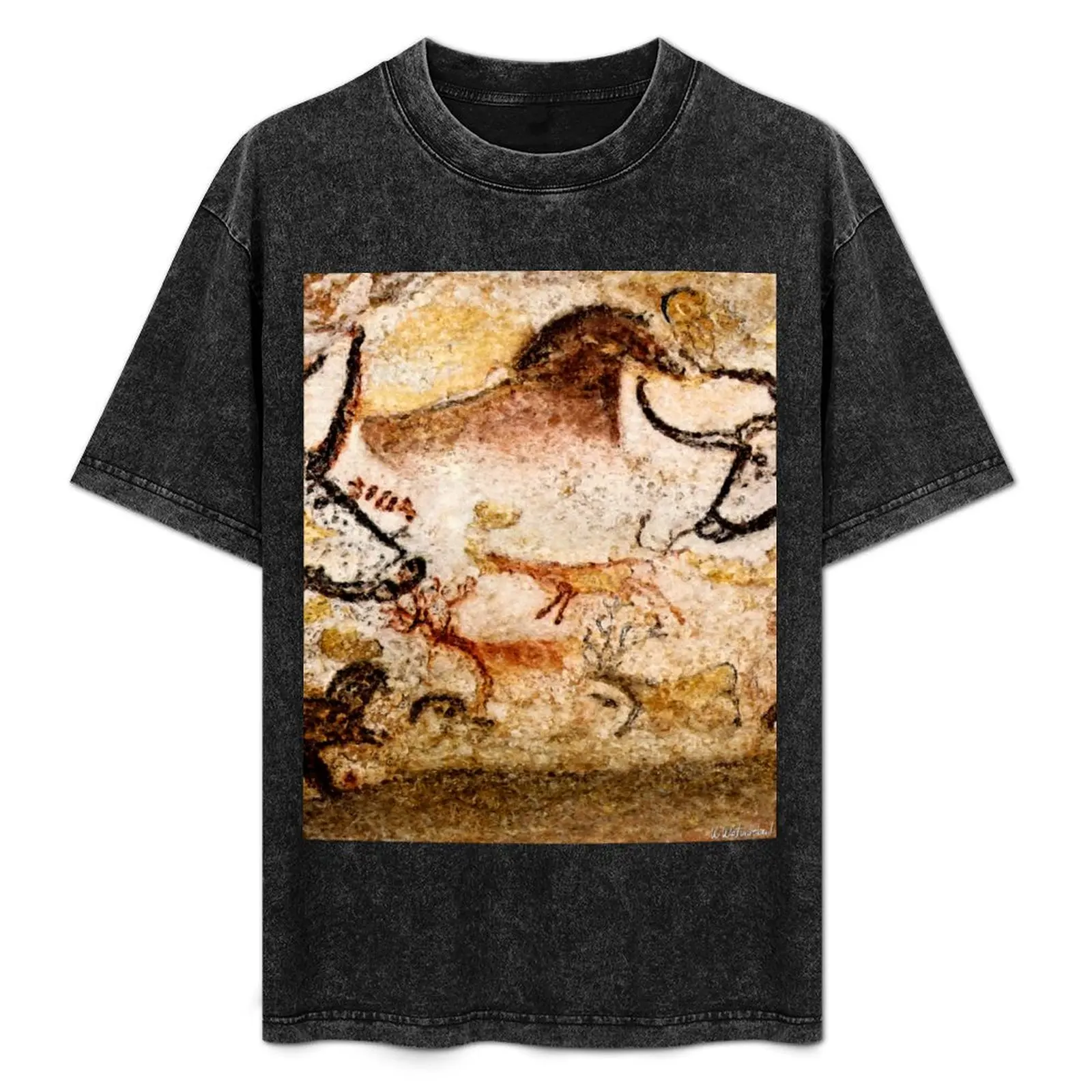 

Lascaux Hall of the Bulls - Deer under Horse T-Shirt heavyweights shirts graphic funny costumes men clothing