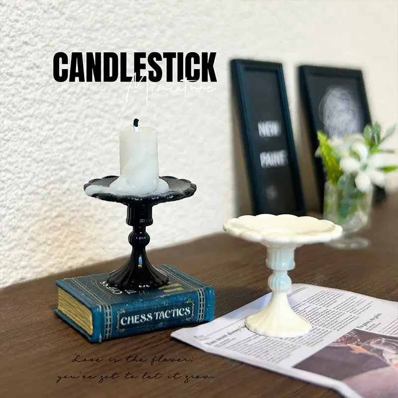 Mini Cake Stand Retro Candlestick Tray Ornament 1/12 Dollhouse Decor Display Rack Model Dollhouse DIY Scene  Props