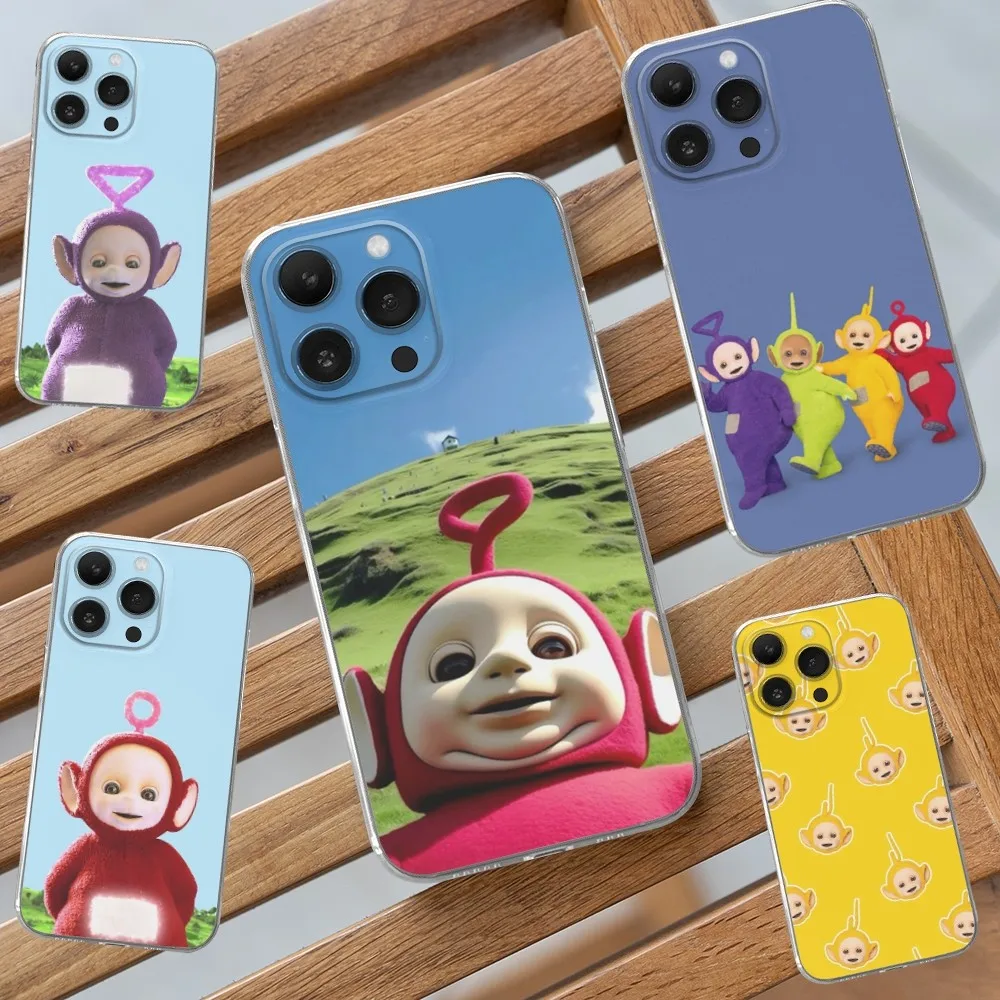 Cartoon Phone Case For IPhone 16,15,14,13,11,12 Pro Max Mini X XR XS 7,8 Plus SE T-TeletubbiesS Clear Shockproof Soft Cover