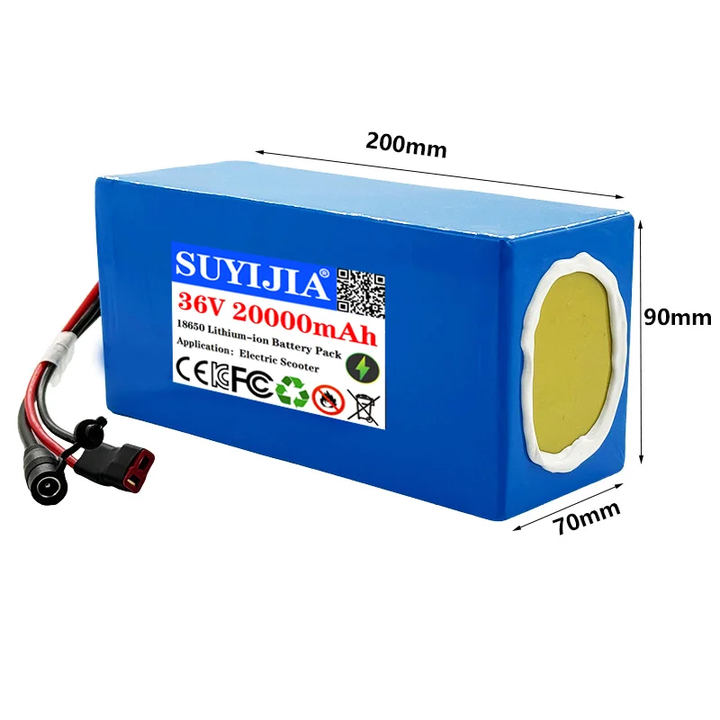 36V 20000mAh 18650 10S4P battery pack 36V 20Ah Scooter Battery with BMS for Electric Scooter Battery Pack+42V 2A charger
