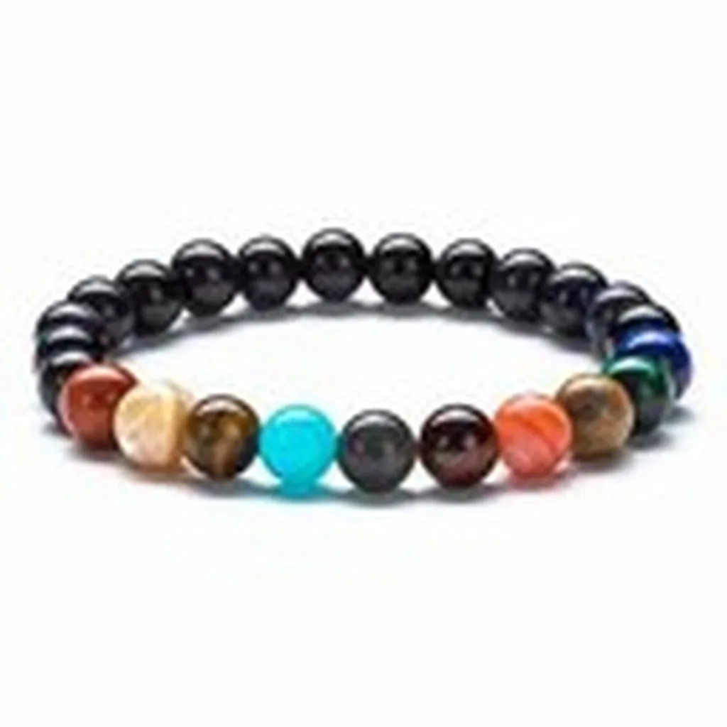 Planet Beaded Bracelet Colorful Natural Gemstone Bracelet Galaxy Planet Jewelry Fashion Guardian Star Bracelet For Self-Wear