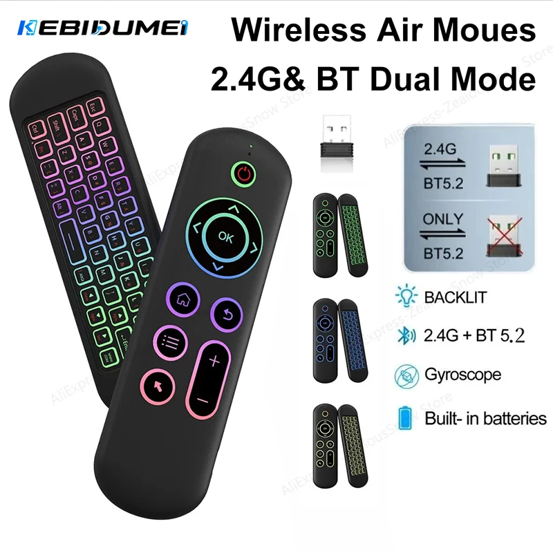 Smart Home Keyboard - KEBIDUMEI Afstandsbediening Air Mouse Voice Gyroscoop