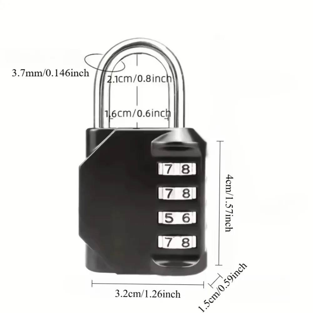 Combination Lock Resettable 4 Digit Padlock with Combination, Heavy Duty Combination Padlock Outdoor for School Gym Locker