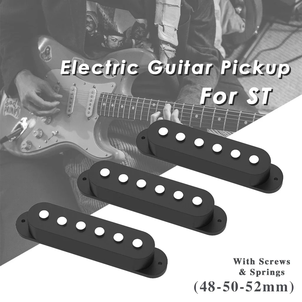 Electric Guitar Ceramic Pickup SSS Single Coil  s w/ ABS Cover N/M/B  Black Set For Strat   Part