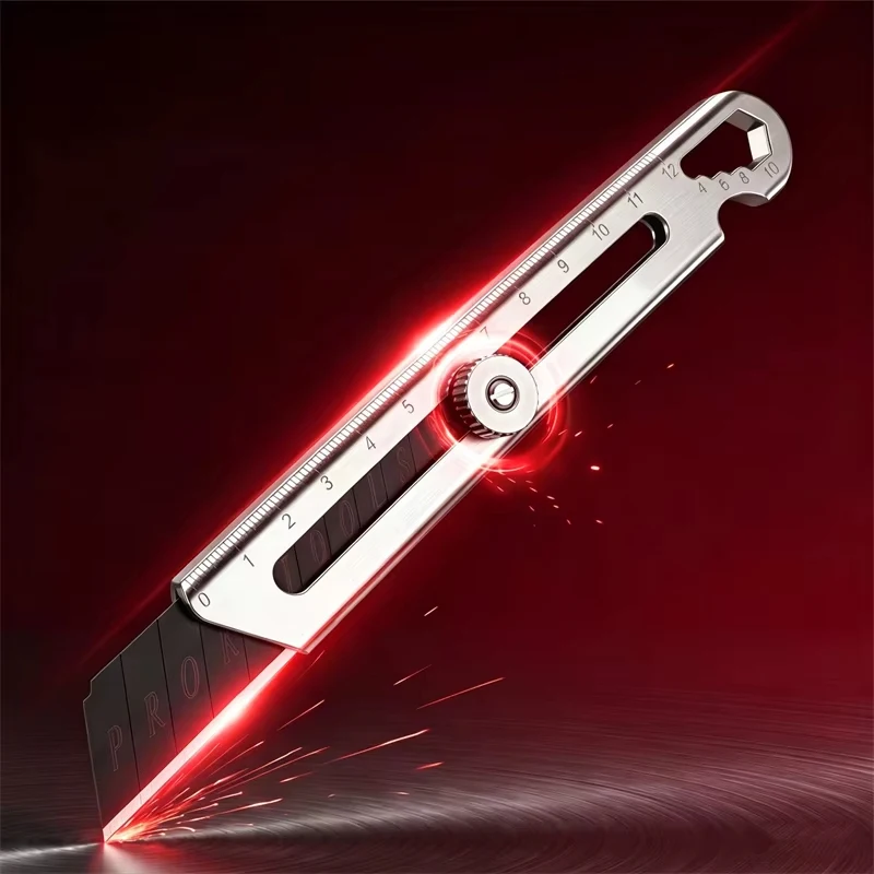 6 in 1 Stainless Steel Utility Knife with Thickened Metal Knife Holder Multifunctional Wallpaper Multifunctional Utility Knife