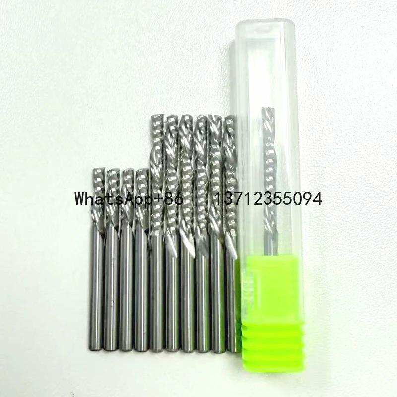 Single Flute Down Cut Left Spiral Router Bit CNC End Mill Carbide Milling Cutter 1Pcs AAA SHK 3.175/4/5/6mm