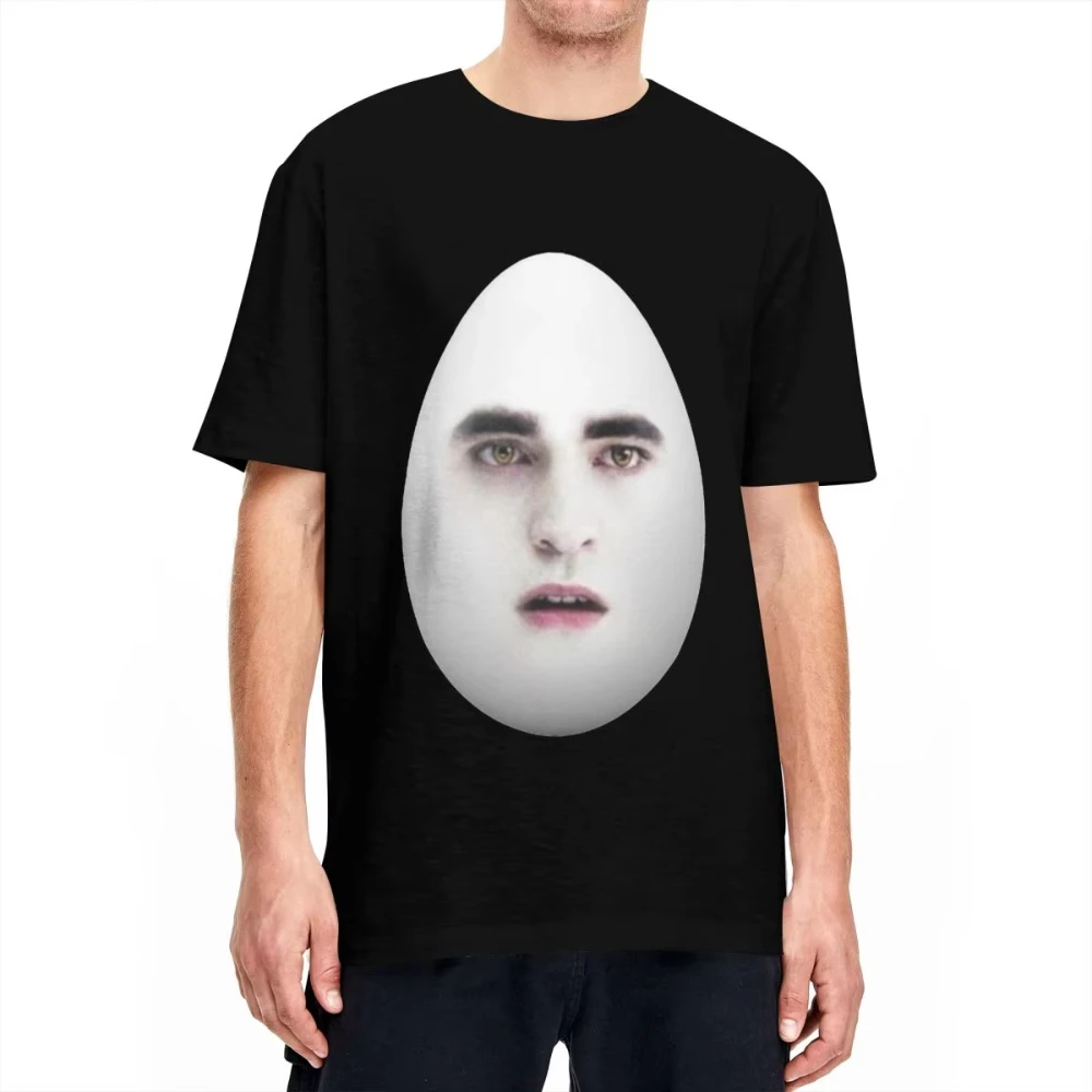 T Shirt Twilight Eggward Funny Meme Cotton T-Shirt Edward Cullen Parody Robert Pattinson Humor Tshirts Y2K Short Sleeve Top Tees