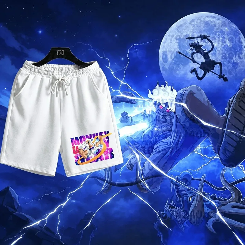 Adult and Child Luffy One-piece Surfing Shorts, Summer Anime Quick-drying Breathable Printed Sports and Fitness Shorts
