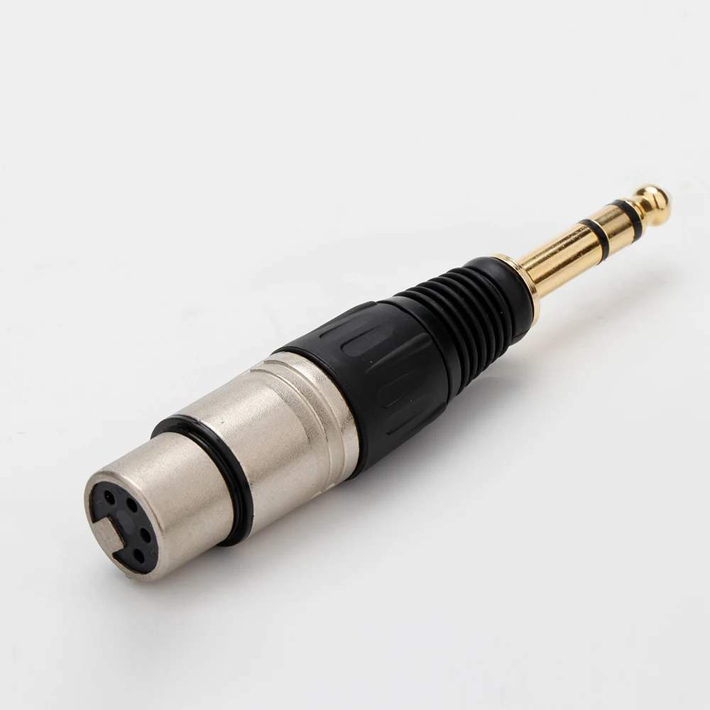 Adapter HIFI 4-pinowy XLR na 4,4 mm 6,35 mm męski na żeński kątowe złącze audio Hi-end Jack