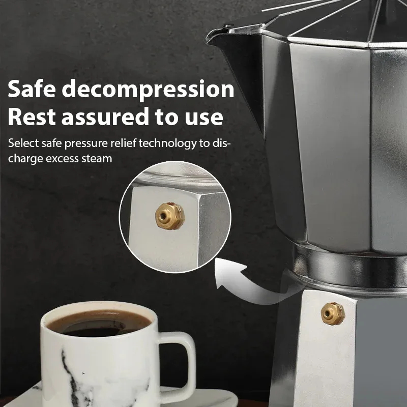 الألومنيوم غلاية قهوة لاتيه Percolator المنزل الإيطالية مثمنة موكا إبريق قهوة مكتب السفر في الهواء الطلق التخييم إسبرسو براد شاي